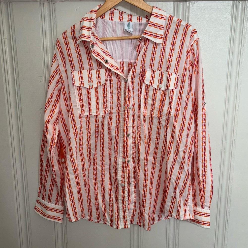Guy Harvey Women’s X-Large Fish Print Vented Fishing shirt quick dry fishing